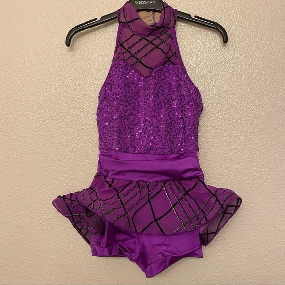 WEISSMAN Dance Costume ballet jazz purple Man Like That 10833 Child MC 10/12 - Picture 2 of 11